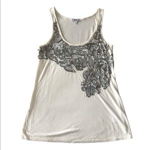 Cream Express Matte Gray Sequin Tank Top